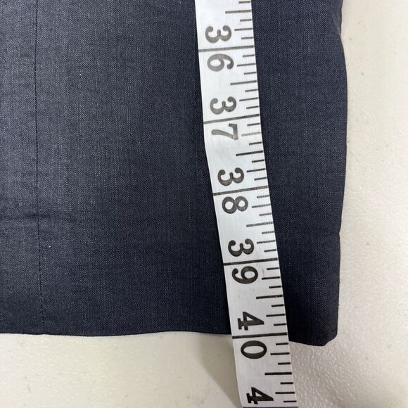 Elie Tahari Loretta Linen Sheath Dress Size 6 Navy Blend Scallop V-Neck Classy - Picture 15 of 15